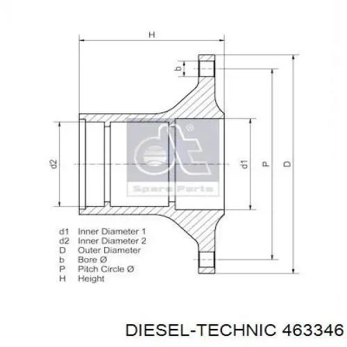 463346 Diesel Technic cubo de rueda delantero