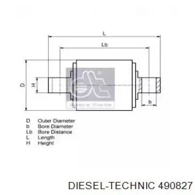 4.90827 Diesel Technic silentblock para barra panhard trasera