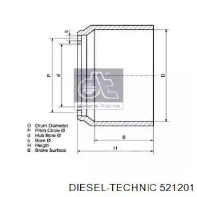 5.21201 Diesel Technic freno de tambor trasero