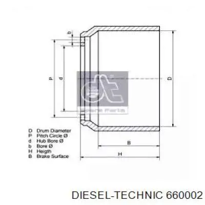Tambor de freno trasero Diesel Technic 660002 precio, desde 270,02 EUR