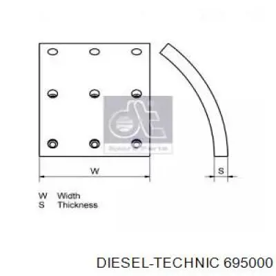 6.95000 Diesel Technic forron del freno trasero (camion)