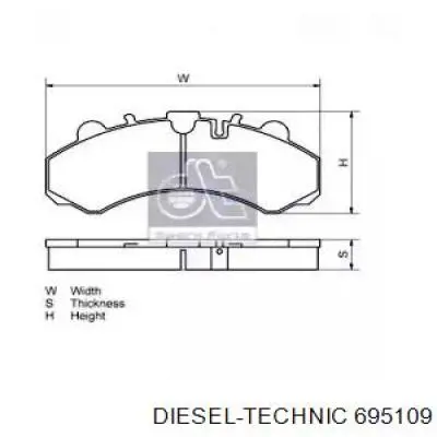 6.95109 Diesel Technic pastillas de freno delanteras