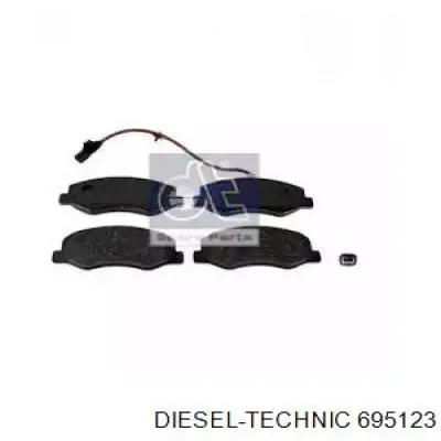 6.95123 Diesel Technic pastillas de freno traseras