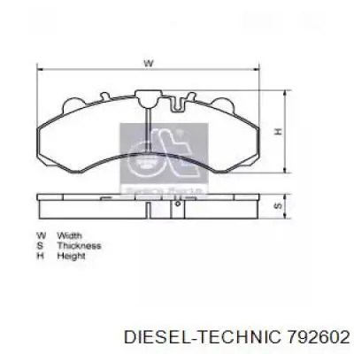 7.92602 Diesel Technic pastillas de freno delanteras