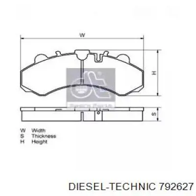 7.92627 Diesel Technic pastillas de freno delanteras