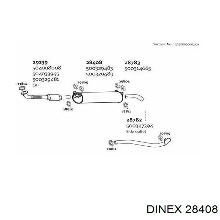 Silenciador posterior Dinex 28408