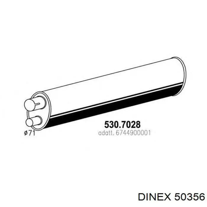 Comprar 50356 Dinex Silenciador central y trasero