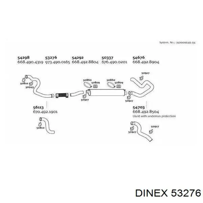 53276 Dinex chapa ondulada del silenciador