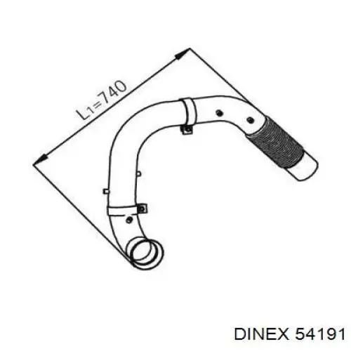 54191 Dinex Tubo de escape delantero