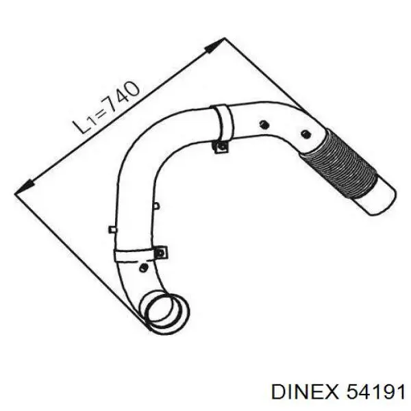 Tubo de admisión del silenciador de escape delantero Dinex 54191 precio, desde 366,70 EUR