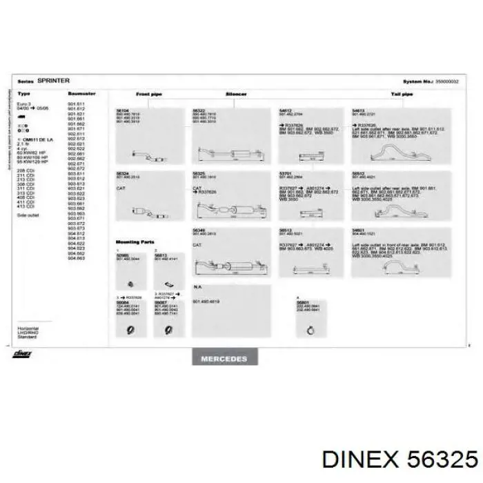 56325 Dinex silenciador del medio