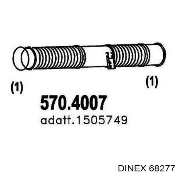 68277 Dinex Tubo de escape delantero