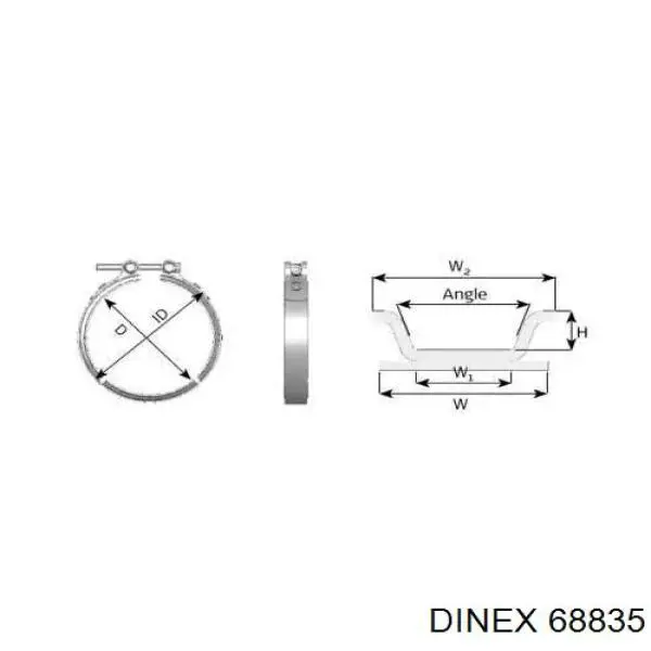 Abrazadera delantera del silenciador Dinex 68835 precio, desde 15,87 EUR