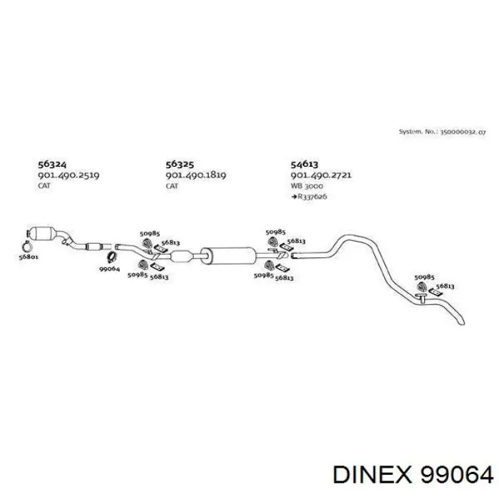 99064 Dinex abrazadera de sujeción delantera