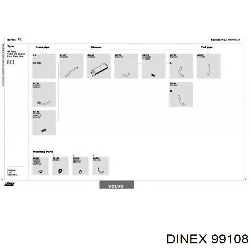 Abrazadera de silenciador delantera Dinex 99108