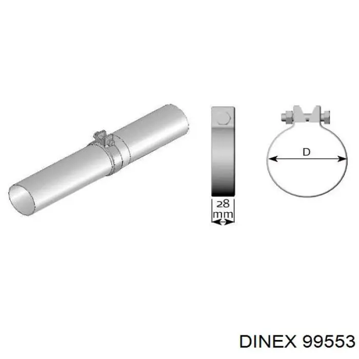 99553 Dinex abrazadera de sujeción delantera
