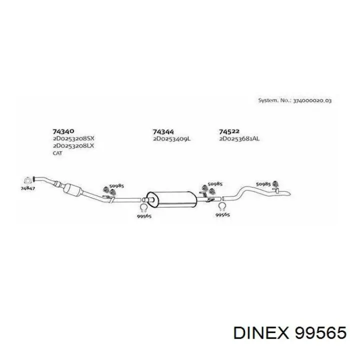 99565 Dinex abrazadera de sujeción delantera