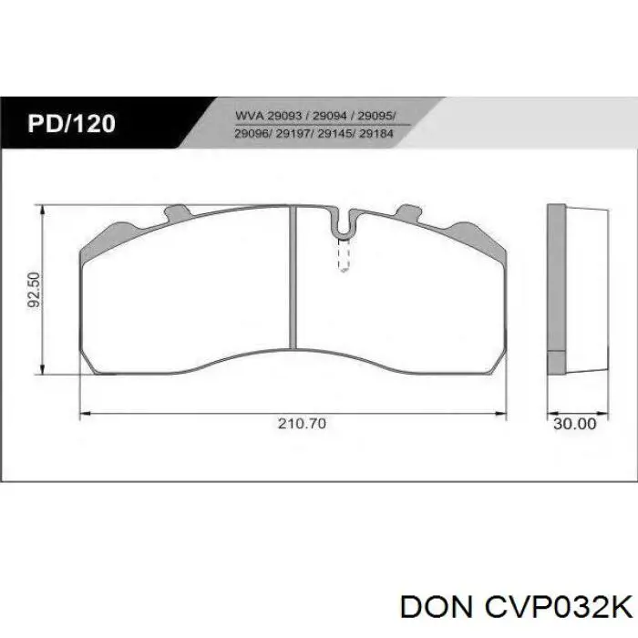 CVP032K DON pastillas de freno delanteras