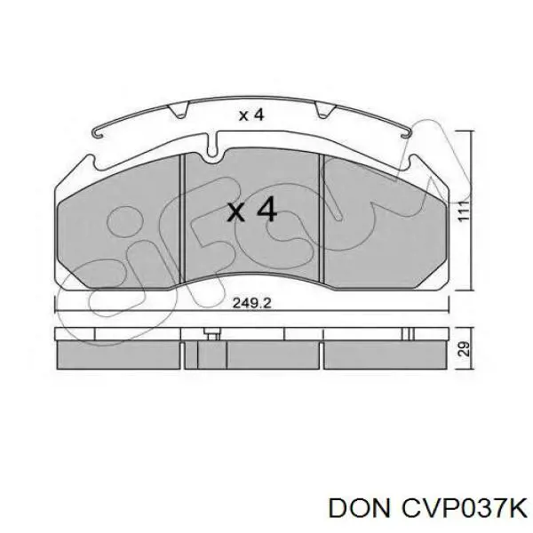 CVP037K DON pastillas de freno delanteras