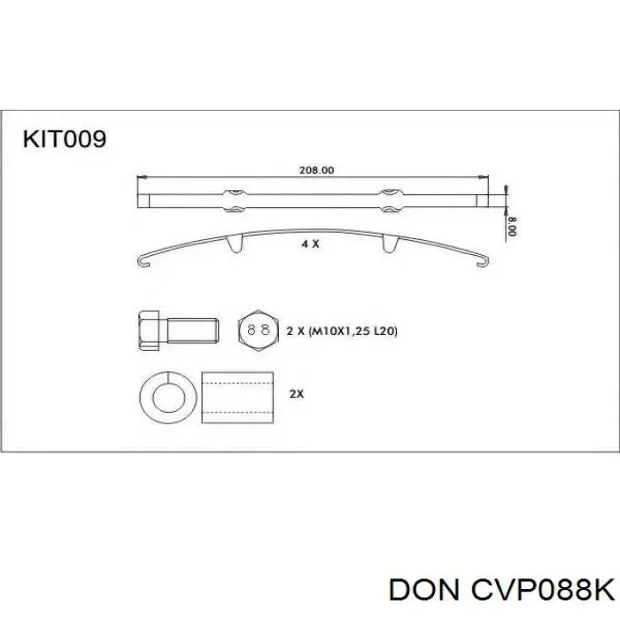 CVP088K DON pastillas de freno delanteras