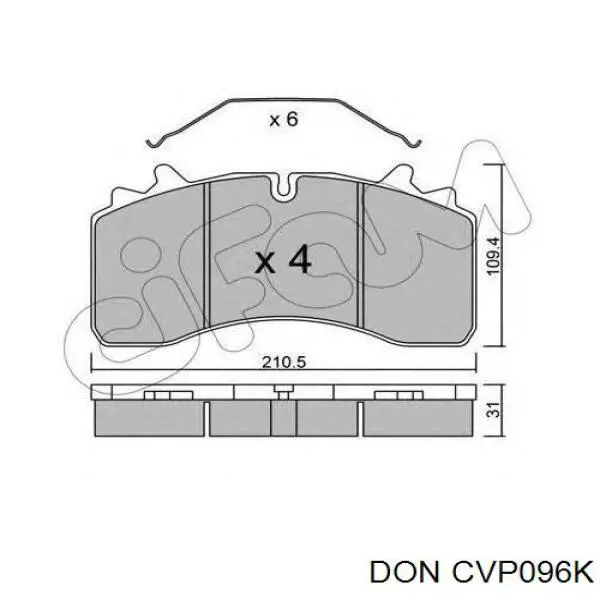 CVP096K DON pastillas de freno traseras