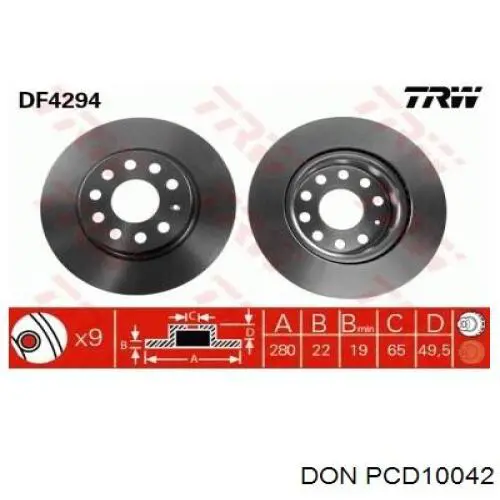 Freno de disco delantero Volkswagen Caddy 2 9K9