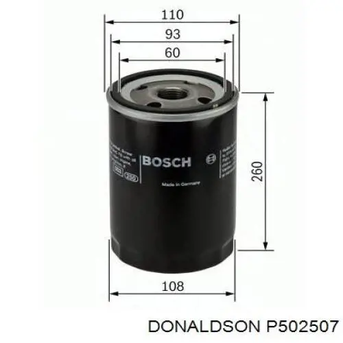 Filtro de aceite P502507 Donaldson