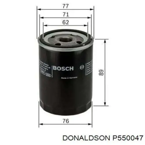P550047 Donaldson filtro de aceite