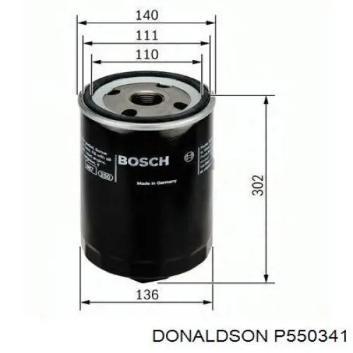 P550341 Donaldson filtro de aceite