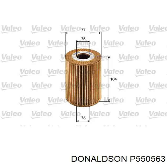 P550563 Donaldson filtro de aceite