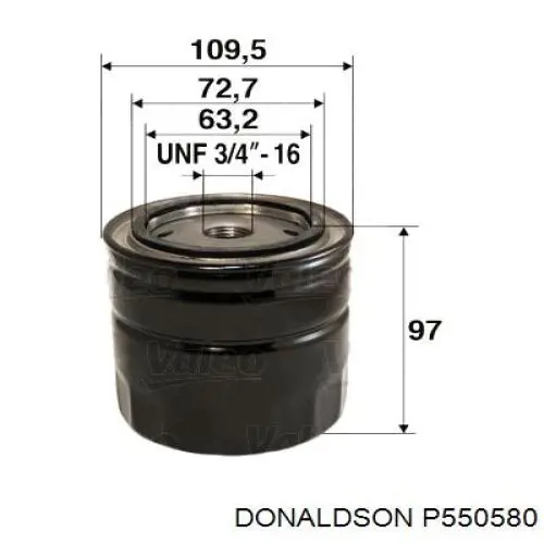 P550580 Donaldson filtro de aceite
