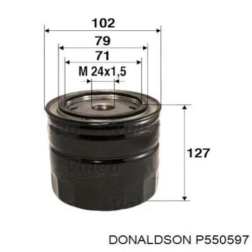 P550597 Donaldson Filtro aceite