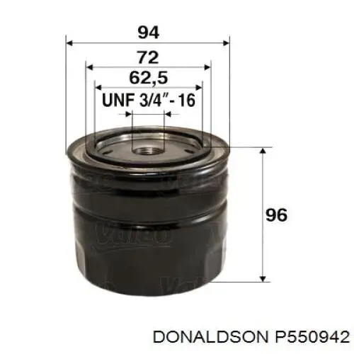 Filtro de aceite Donaldson P550942 precio, desde 5,07 EUR