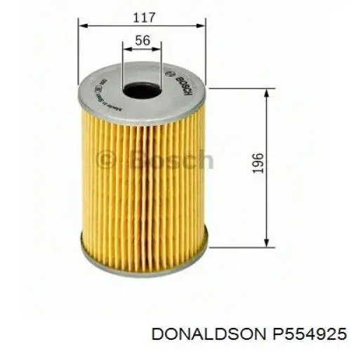 P554925 Donaldson filtro de aceite