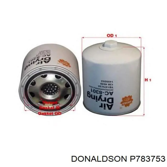 Filtro del desecador de aire (separador de agua y aceite) (camión) Donaldson P783753 precio, desde 33,84 EUR