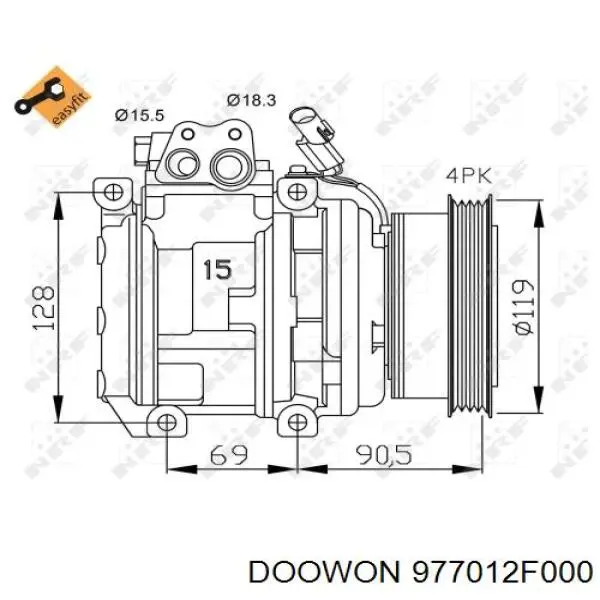 977012F000 Doowon Compresor climatizador