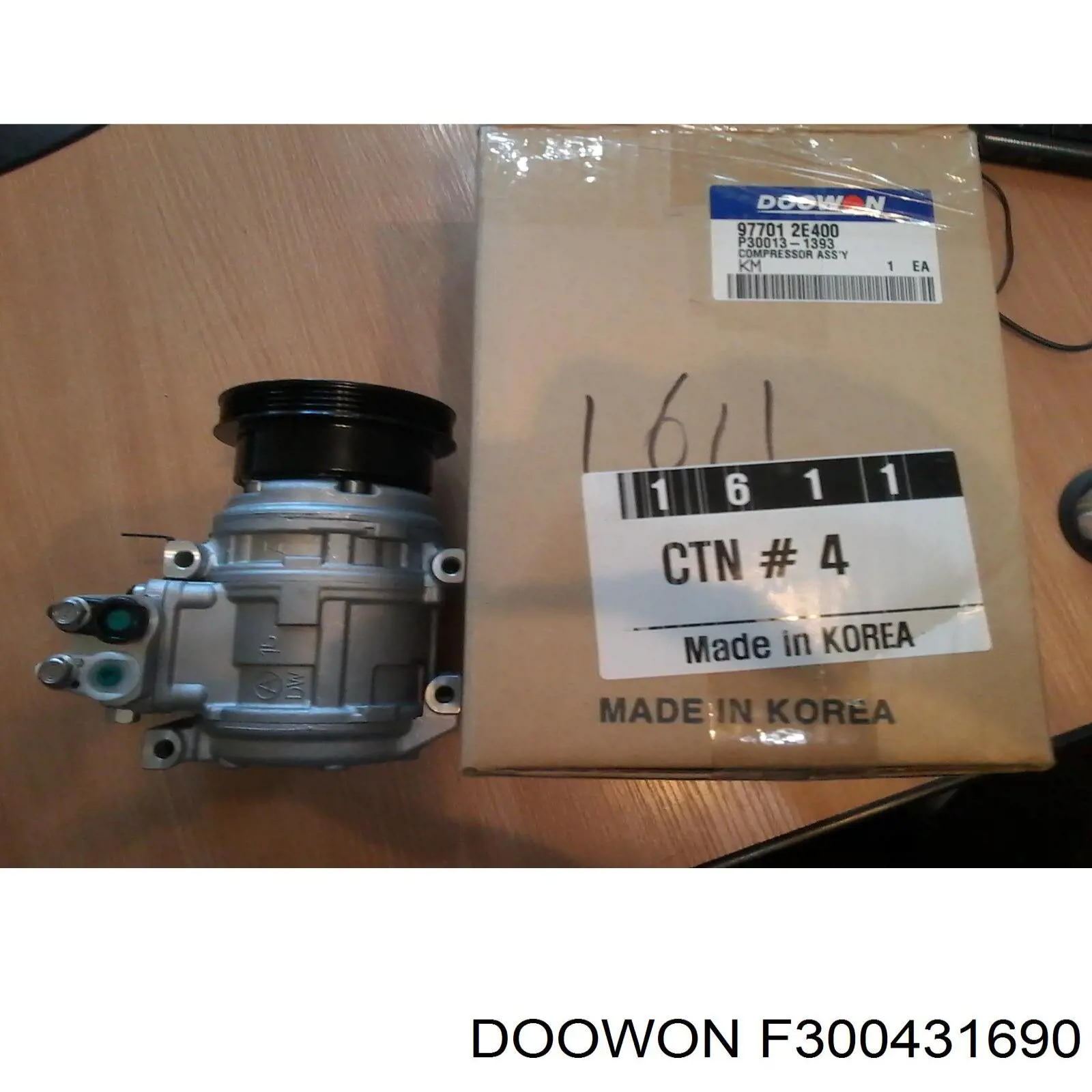 F300431690 Doowon difusor de radiador, ventilador de refrigeración, condensador del aire acondicionado, completo con motor y rodete