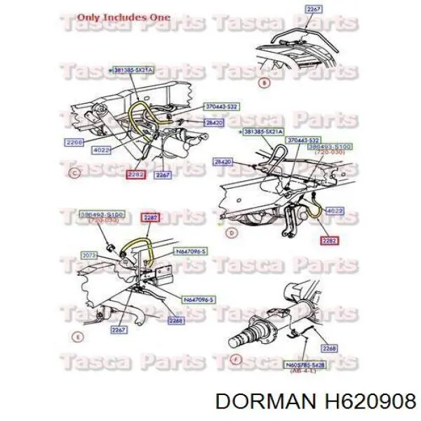 H620908 Dorman tubo flexible de frenos delantero izquierdo