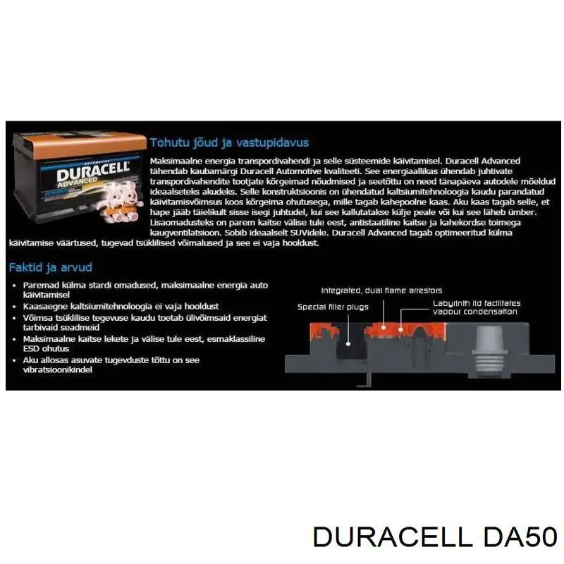 Batería de arranque Duracell DA50 precio, desde 87,96 EUR