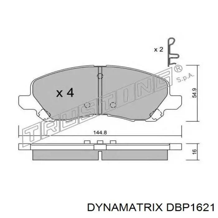 DBP1621 Dynamatrix pastillas de freno delanteras