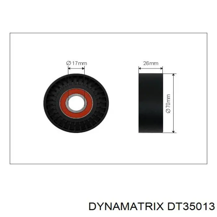 DT35013 Dynamatrix rodillo, correa trapecial poli v