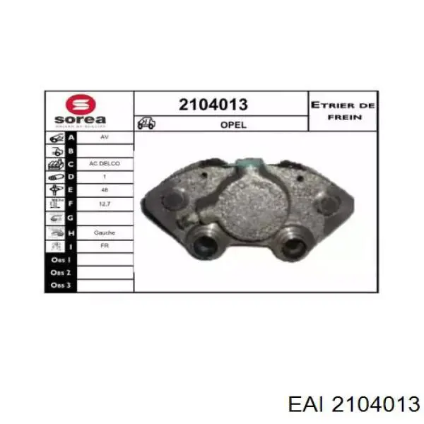 2104013 EAI pinza de freno delantera izquierda