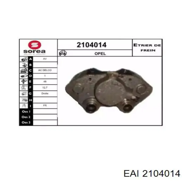 2104014 EAI pinza de freno delantera derecha