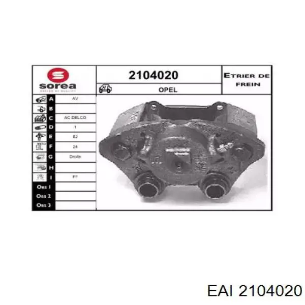2104020 EAI pinza de freno delantera derecha