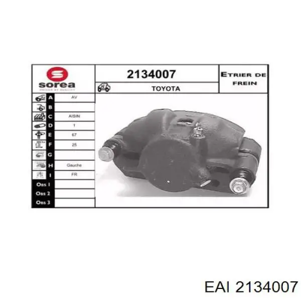 2134007 EAI pinza de freno delantera izquierda