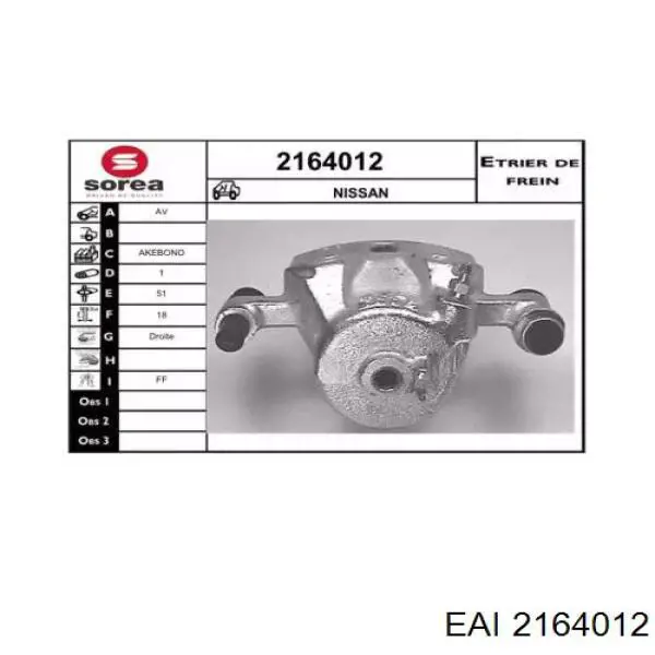 2164012 EAI pinza de freno delantera derecha