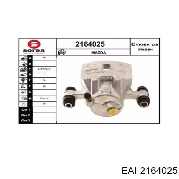 2164025 EAI pinza de freno delantera izquierda