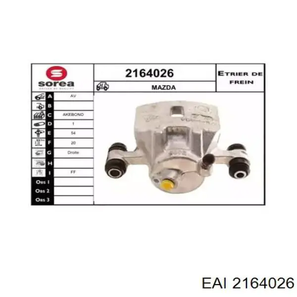 2164026 EAI pinza de freno delantera derecha