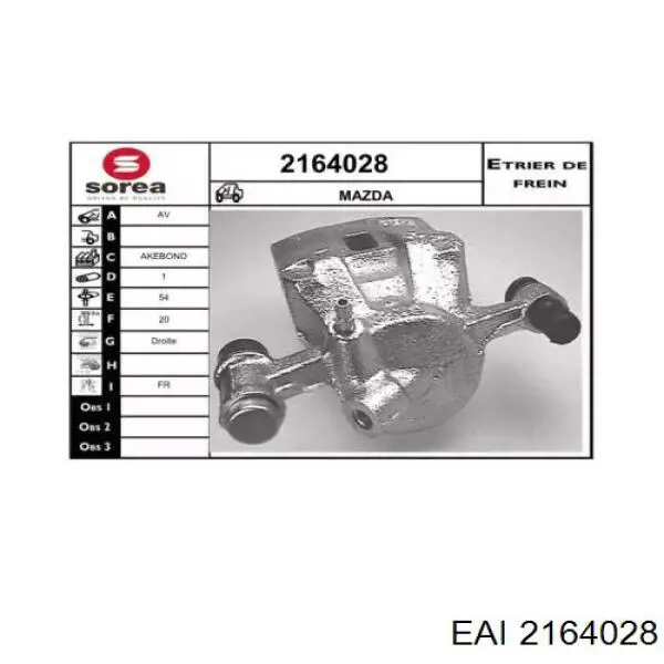 Pinza de freno, Eje delantero derecha para Mazda 929 (HB)