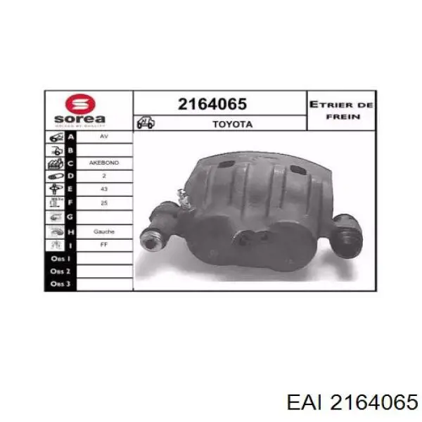 2164065 EAI pinza de freno delantera izquierda